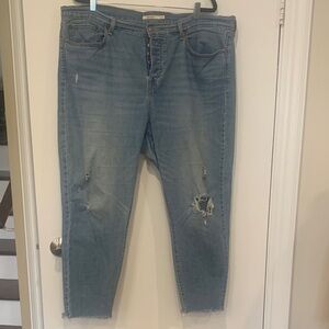 Levi's Light Blue Denim  distressed wedgie skinny jeans